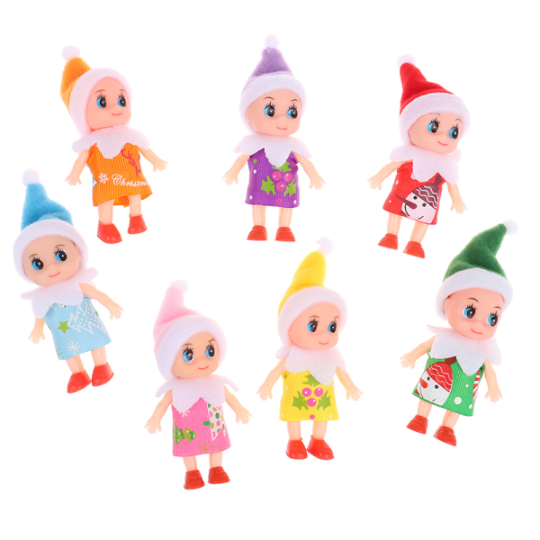Toddler Baby Elf Dolls med rörliga armar dockhus tillbehör
