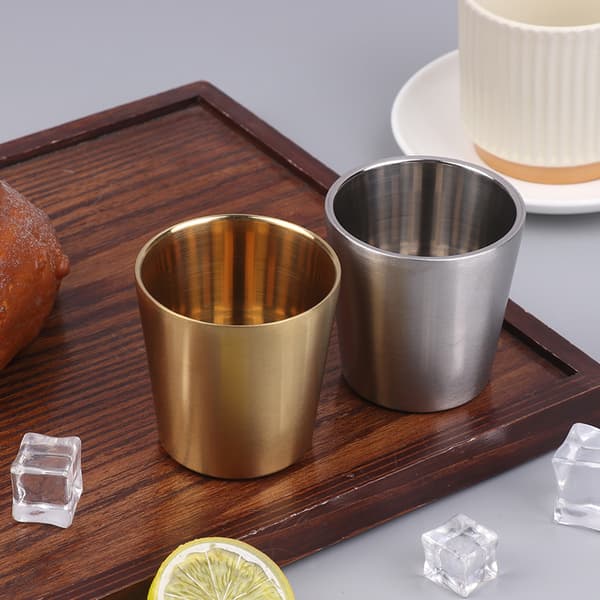 175 ml 304 rustfritt stålkopp Utendørs turutstyr Stabelbar kopp Silver 175ml