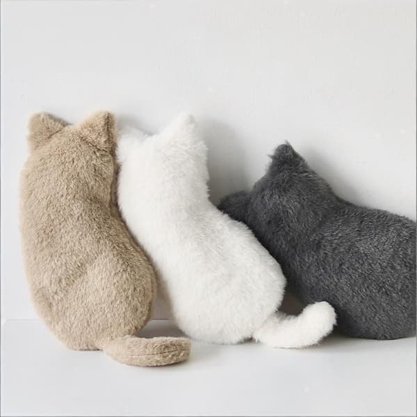 Kattformet plysj pennal Black