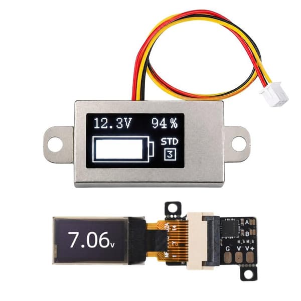1 stk DC 0-30V ultratynd digital voltmeter og batterimåler 0,5- A