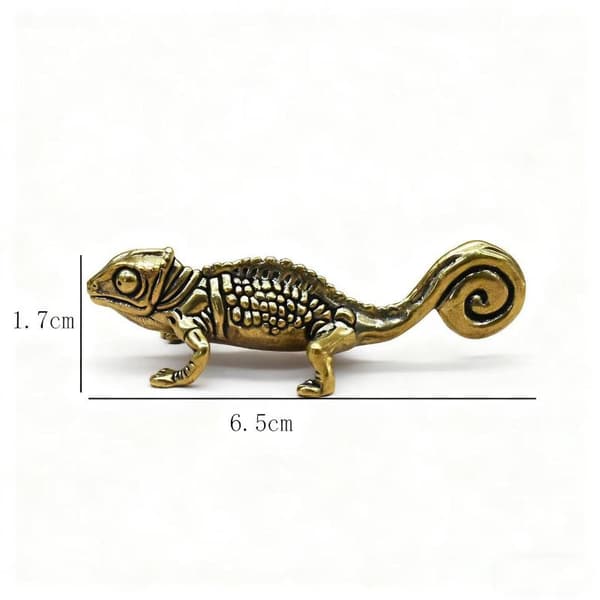 Gecko Figur Hjemmeinnredning Små Antikke Messing Dyrefigurer Te