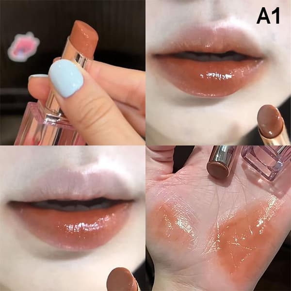 Klar Vann Lett Solid Lipgloss Jelly Fuktighetsgivende Leppestift M A2