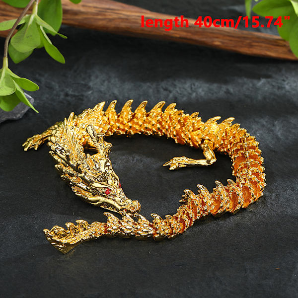 3D Lohikäärmepatsas Ornament Moveable Body s Exhibition Hall Advan Gold S
