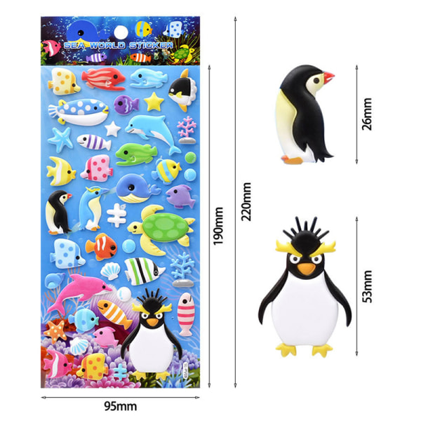 Shark Dolphin Fish Stereo Bubble Sticker Dagbog Sticker Decor St