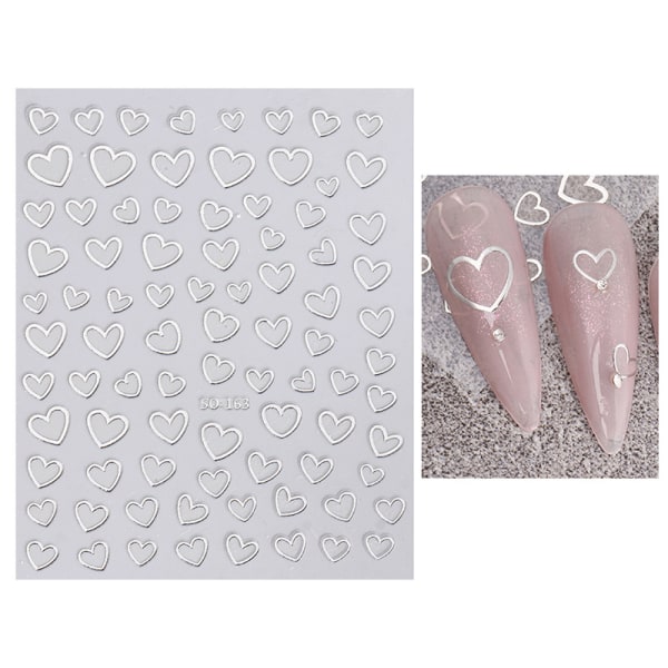 Minimalistisk kärlekshjärta nail art för flickor DIY-manikyr D A3
