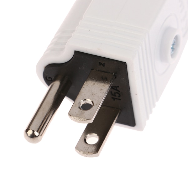 Avtakbar plugg 5-15P AC Elektrisk strøm hannpluggadapter White