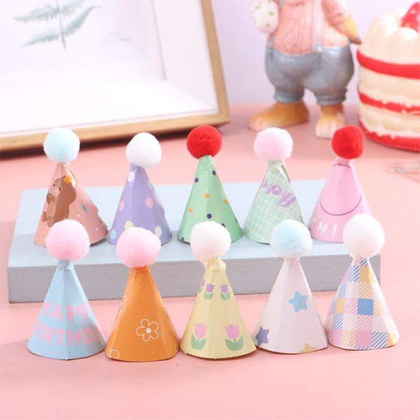 10 stk Minilue Bakekake Topper Dukkehuslue Bursdagslue Ch 4#-10Pcs