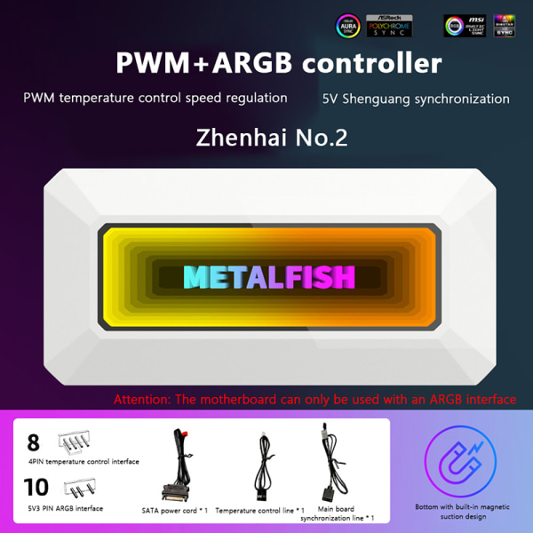 Multifunktionel ARGB Hub Splitter med PWM 4Pin black
