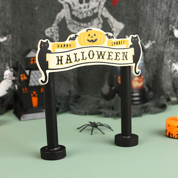1:12 Dukkehus Halloween Dør Katt Gresskar Ornament Dukkehus Fe