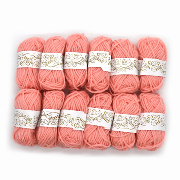 12st boll handgjorda stickgarn ull linje mjuk tjocklek linje Pink