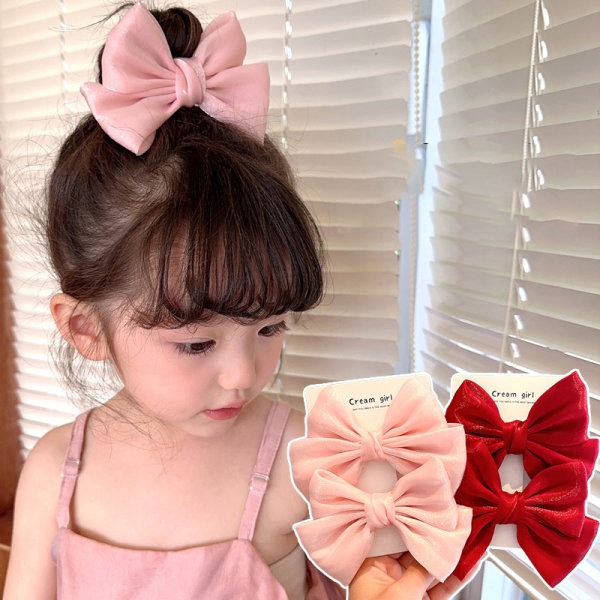 Lasten Stain Bow Hair Clip Girls Prinsessa Ankannokka Clip e Hea Wine red