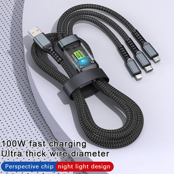 3-in-1 100 W 5A Pikalataus USB Type-C Micro Fast Charger C