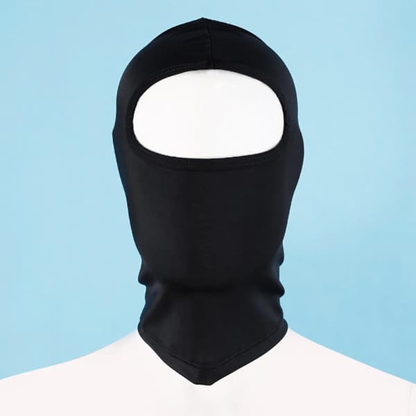 Svart maske med åpen munn glidelås hodeplagg deksel øyehodehette A