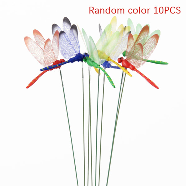 10 stk Øystikkere Stang dekorasjon Simulering Dragonfly Ga Multicolor Random color 10PCS