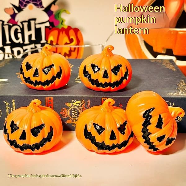 1/3 pakke Halloween LED gresskarlys Varm glød Ansiktsdesign Fo A3