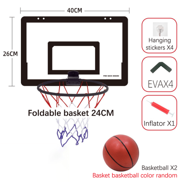 Bærbart sjovt minibasketball-hoop legetøjssæt indendørs basketball D