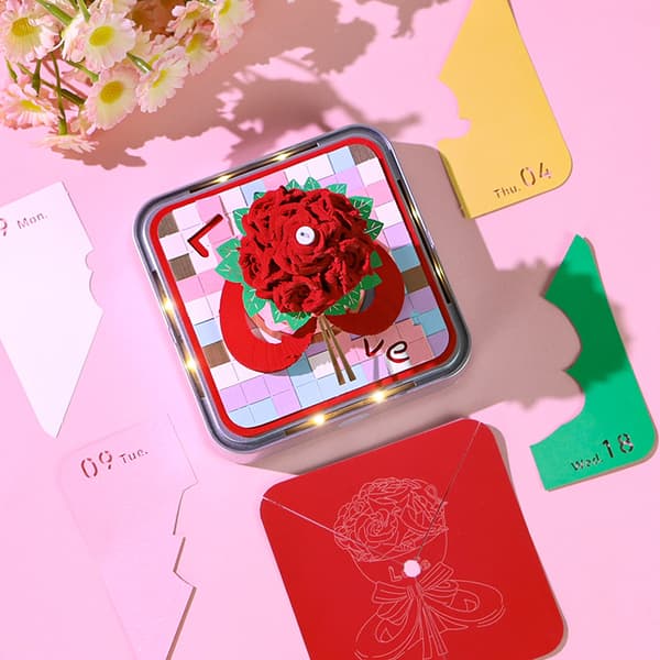 Time Piece Kalender 2026 Skrivebordskalender Med LED-lys 3D Riv-av A2