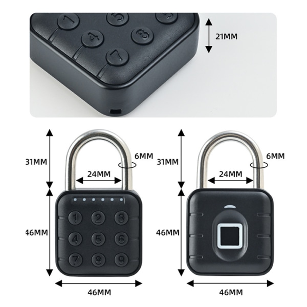 Smart biometrisk fingeraftryk Smart dørlås Nøglefri hurtig oplåsning Password Lock
