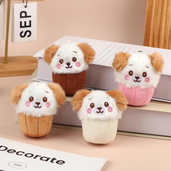 e Teacup Dog Plysch Nyckelring Mini Tecknad Fylld Docka Mjuk Väska H A2