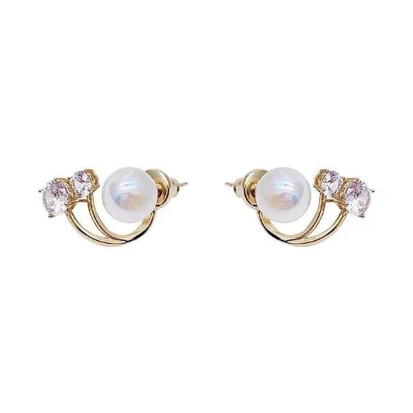 Zircon Pearl øredobber for kvinner Mote krystall øredobber studs 1 Pair