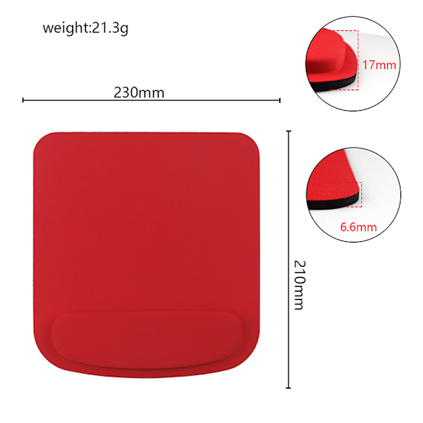 Håndleddsstøtte Musematte Gaming Office Musematte Eva Ergonomisk mus red