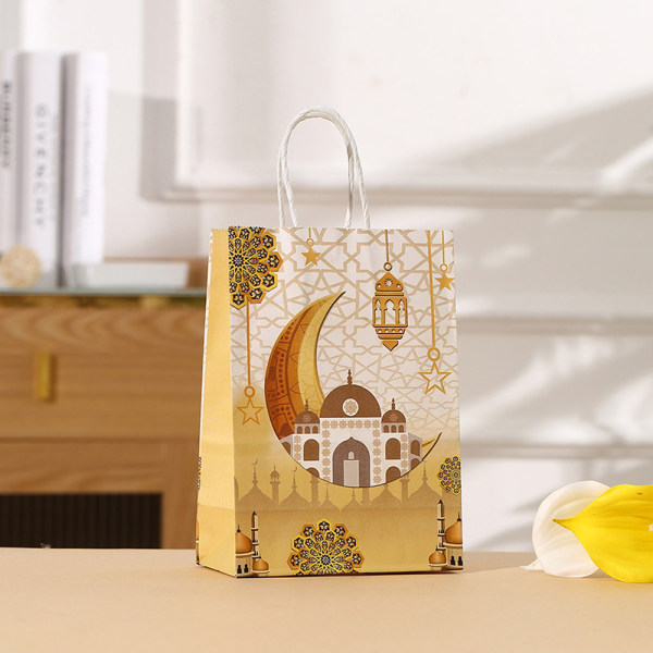 6 stk 2024 Islamsk Muslimsk Party Favor Tote Bags Ramadan Poser Isl C