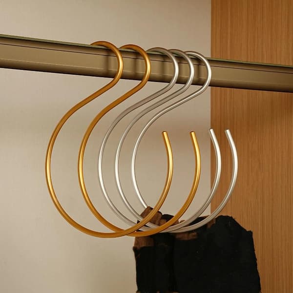 2 stk organiseringskroker for skap, hatteoppbevaring, veggmontering Silver