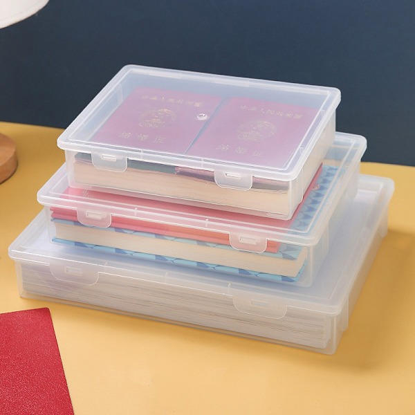 Plastfiloppbevaringsboks Transparent firkantet oppbevaringsboks A4 Orga L