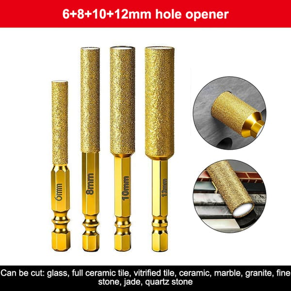 1/2/3/4 stk. diamantkernebor tørboring huller gevind sekskantet 6MM