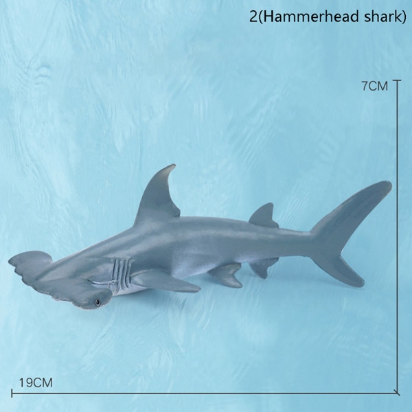 Simulering Marine Sea Life Figurer Action Figurer Ocean Anima 2(Hammerhead shark)