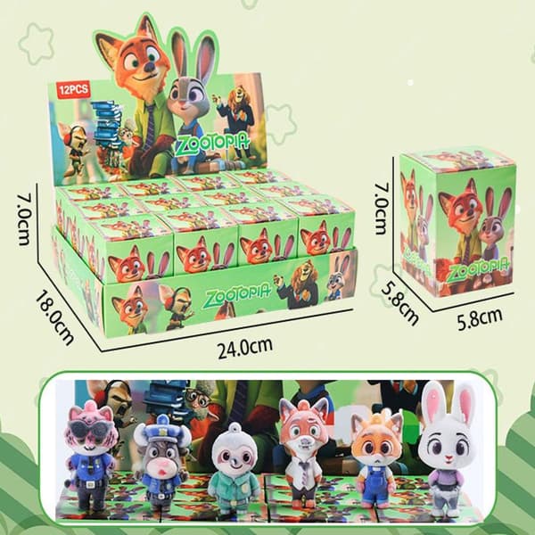1/12 st Zootopia Blind Box Tecknad Nick Judy Karaktärer Figur 1PCS