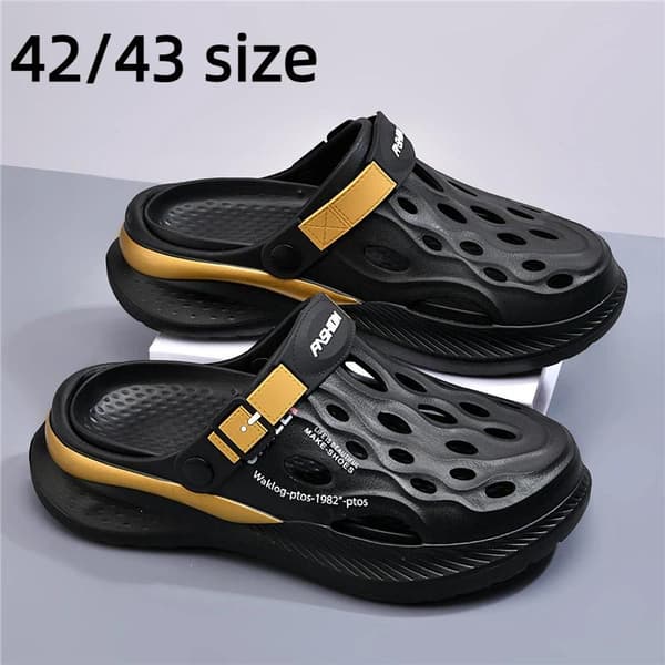 Slip-On-sandaalit, litteä kantapää, luistamaton pohja, reikäiset kengät, kevyet A2