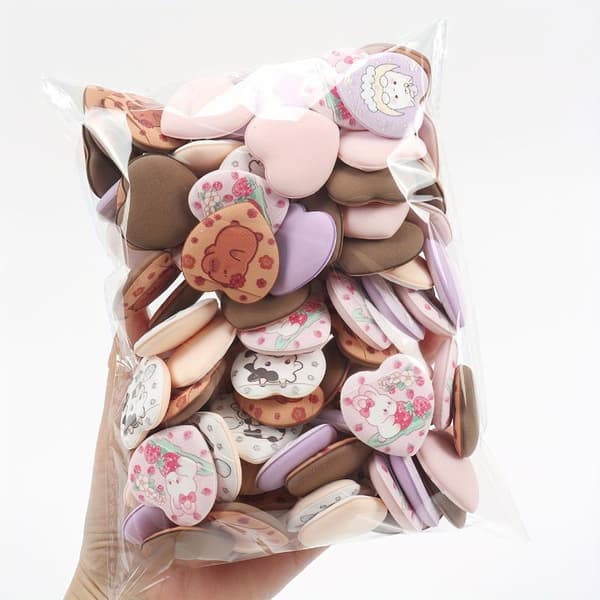 10 stk. Mini Finger Pudderkvast Makeup Puffs Super Blød Concealer D