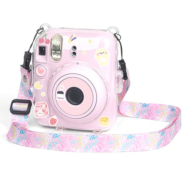 1sett for Instax Mini 12 Transparent kameraveske reiseskulder A5