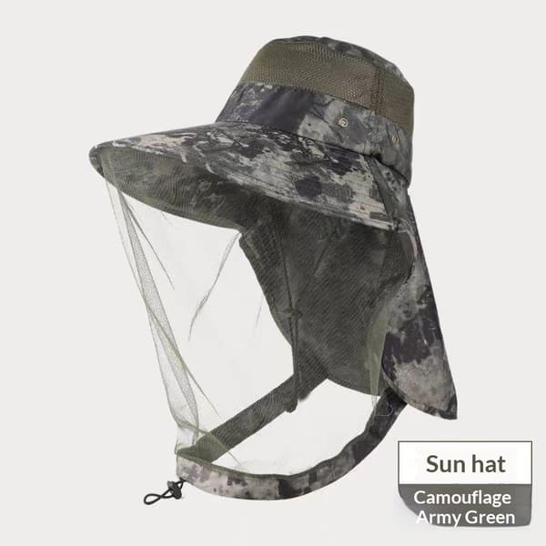 Fiskehat Myg Insektmiddel Netmasker Anti UV Hat Un A3