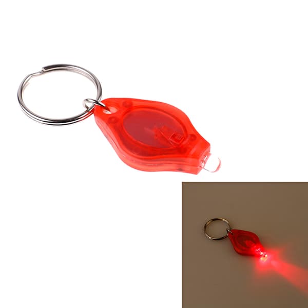 Mini supermikro kirkas LED-retkeilytaskulamppu avaimenperä Red