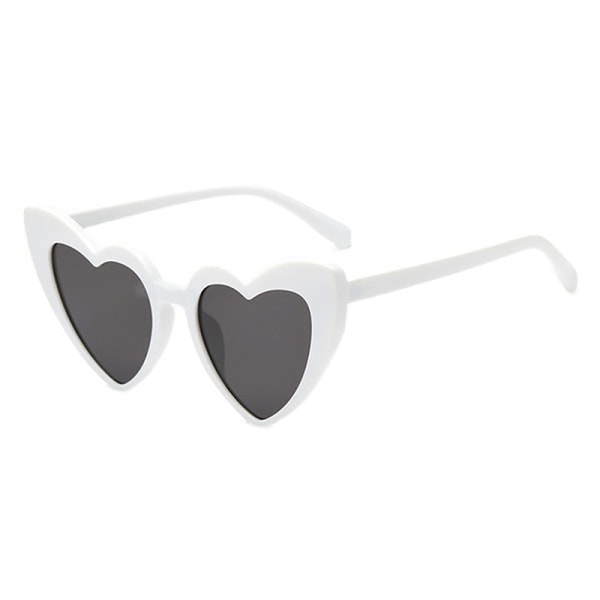 Nye Dame Sexy Eye Love Heart Solbriller Retro Big Frame Perso White