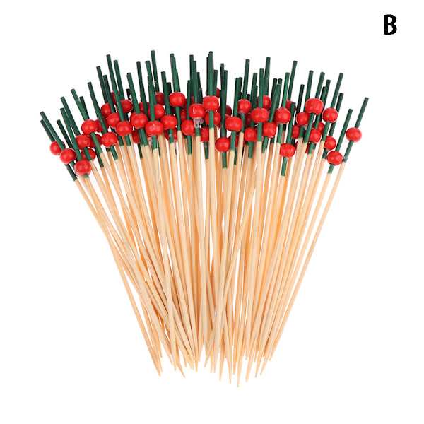 100 stk 12 cm bambus tandstikker Pick Buffet Cupcake Frugt Fork De B
