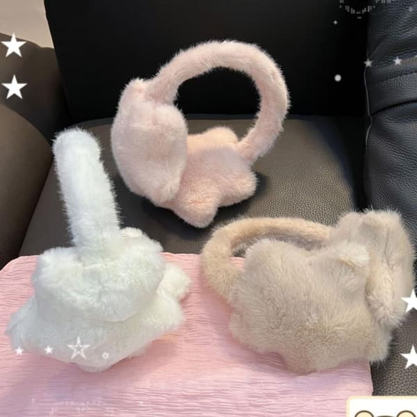 e Vindtäta Öronskydd Stjärnformade Hörselkåpor Plysch Fluffiga Utomhus E A3