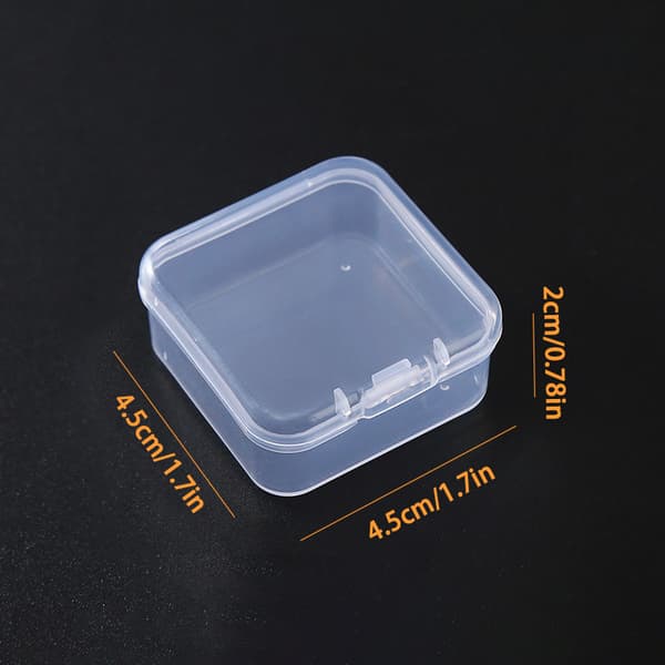 2 stk. gennemsigtig opbevaringsboks i plast til småting 2PCS