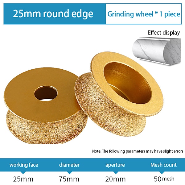 10-30MM lodde diamantprofileringshjul for vinkelsliper 25mm