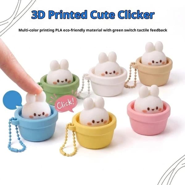 3D-tulostetut näppäinhatun napsauttimet avaimenperät e näppäimistön avaimenperä e avaimenperä A1