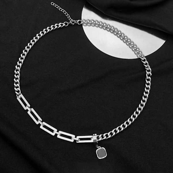 Creative Hip-hop Tide Brand Simple Black Square øredobber Pendan A2