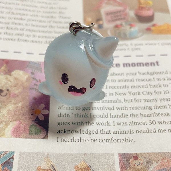 Halloween Jelly Ghost Nøkkelring 3D Tegneserie Glow-in-the-dark Elf A3