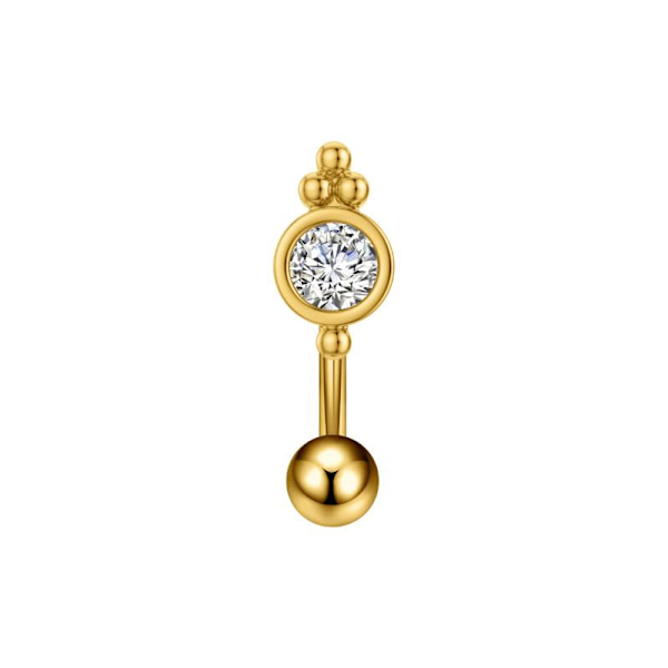Mode Navlering Ornament Zircon Blomst Navlepiercing Krop A3