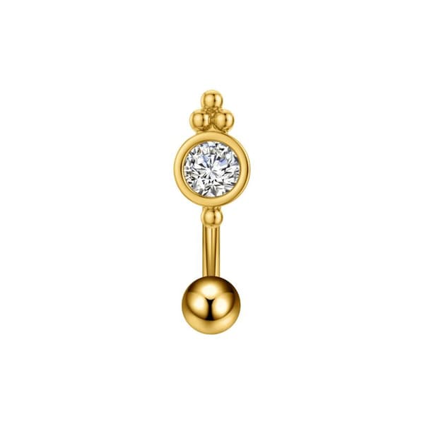Mote Navlering Pynt Zirkon Blomst Navlepiercing Kroppssmykke A3