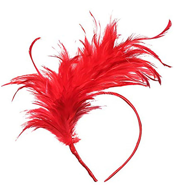 Fjäder Hårband Carnival Party Head Dekoration Dans Performan Red