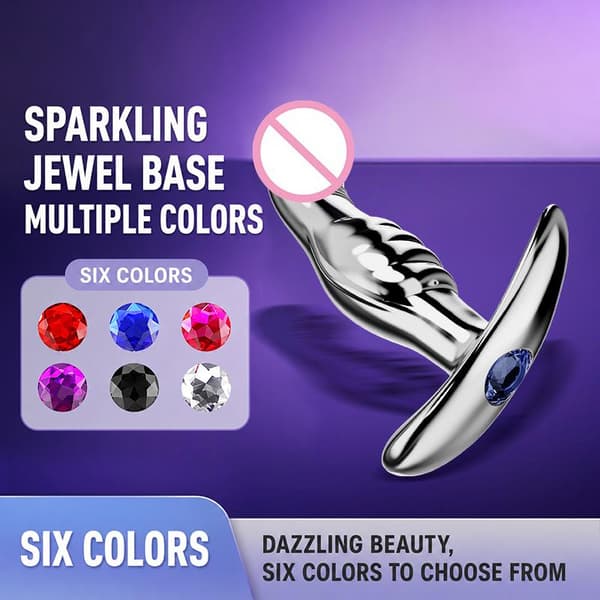 1 st metall dildo analplugg prostatastimuleringsmassageverktyg annons Red S