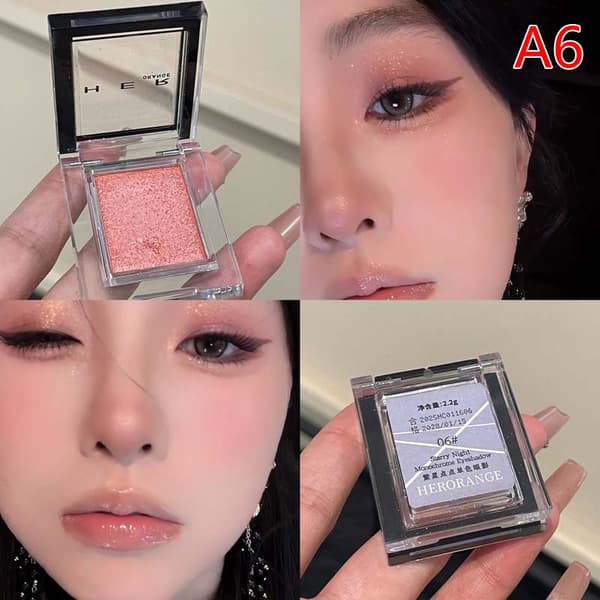 Ögonskugga Glansig Glitter Pärlemorskimrande Ögonskugga Highlighter Långvarig A6