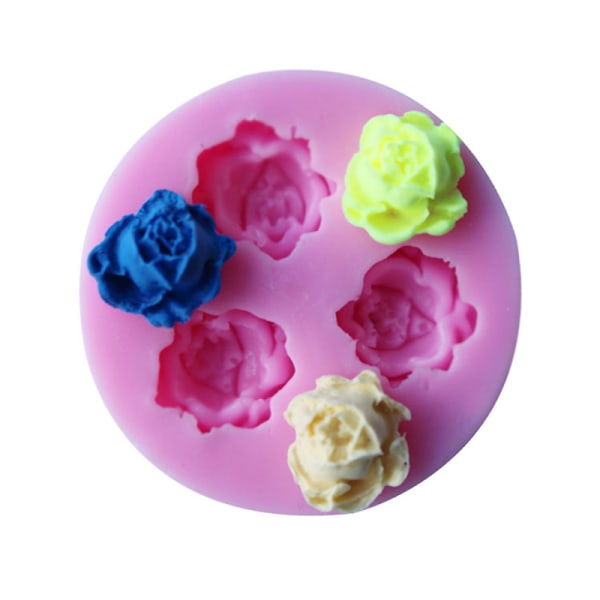 Ny DIY 3D-kakedekorering med tre blomsterformet fondantsukker Ca